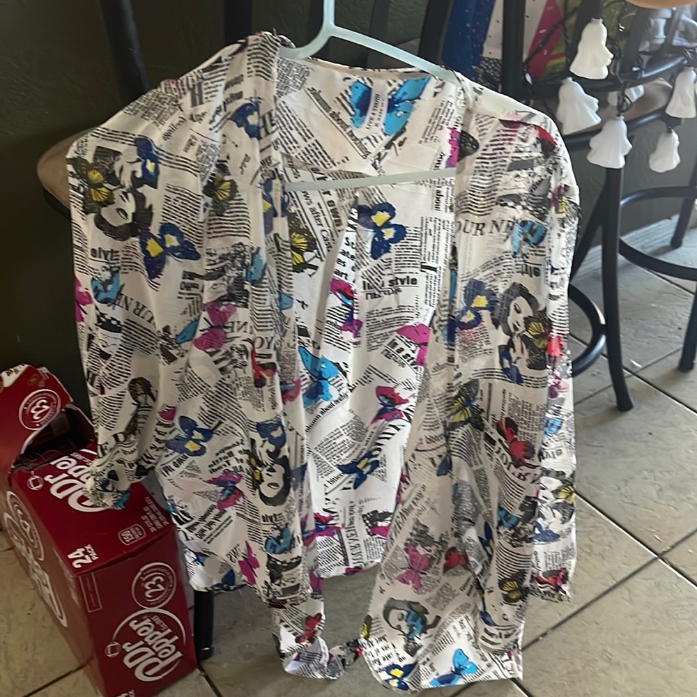 Newspaper Butterfly Cardigan